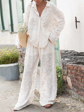 Pantalones anchos holgados casuales de jacquard con estilo festivo único